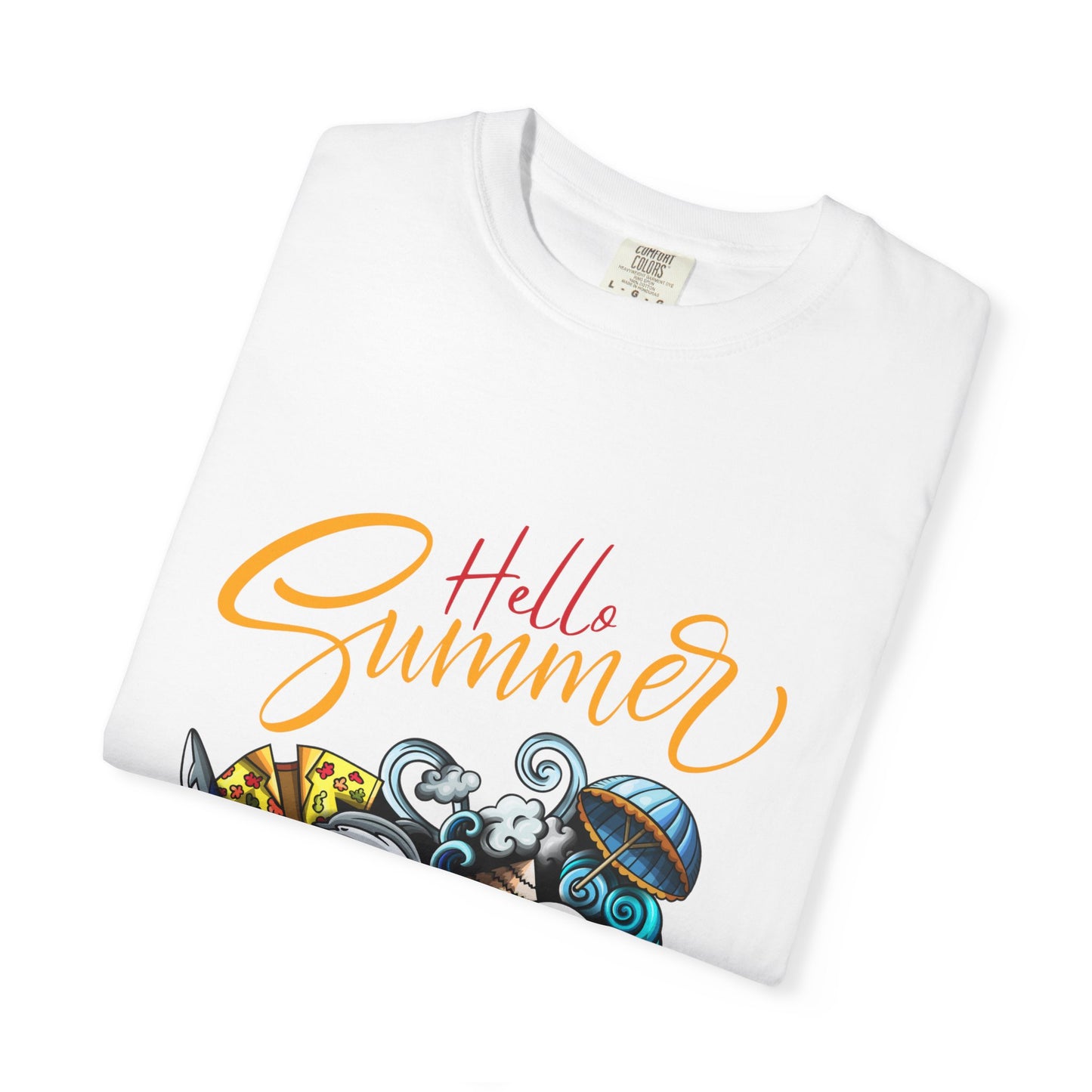 Hello Summer Unisex Garment-Dyed T-Shirt | Ocean Vibes Tee
