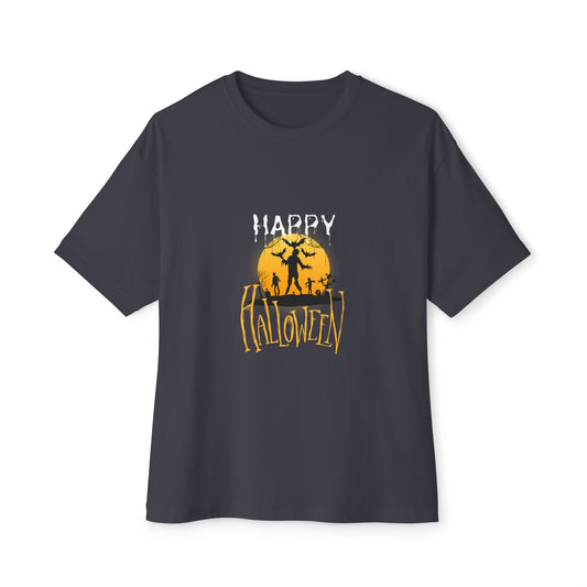 Halloween Unisex Oversized Boxy Tee - Spooky Graphic Shirt