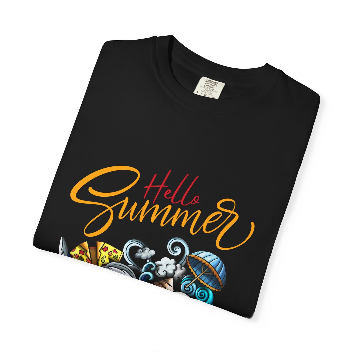 Hello Summer Unisex Garment-Dyed T-Shirt | Ocean Vibes Tee